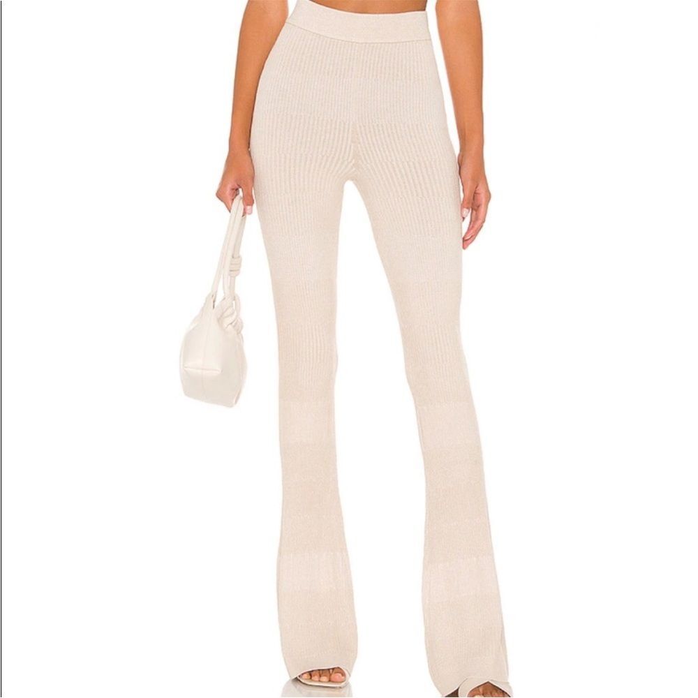 Revolve Song of Style Tonal Elyse Ribbed Knit High Waist Flare Pants Size XL - Picture 2 of 10